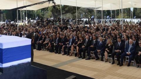 World leaders and dignitaries attend the funeral of the former Israeli leader Shimon Peres at Mount Herzl Cemetery on September 30, 2016 in Jerusalem, Israel. (Amos Ben Gershom/GPO via Getty Images)