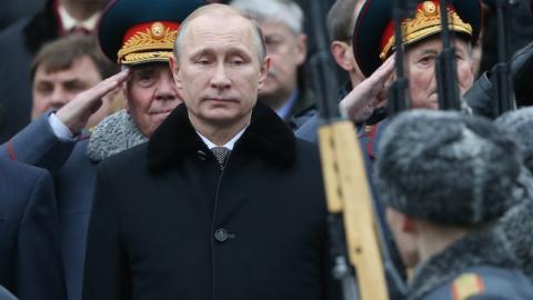 Russian President Vladimir Putin at Defender of the Fatherland Day on February 23, 2015 in central Moscow, Russia. (Sasha Mordovets/Getty Images)