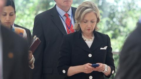 US Secretary of State Hillary Clinton (C) at the 43rd annual Association of South East Asian Nations (ASEAN) Ministering Meeting in Hanoi on July 23, 2010. (Na Son Nguyen/AFP/Getty Images)