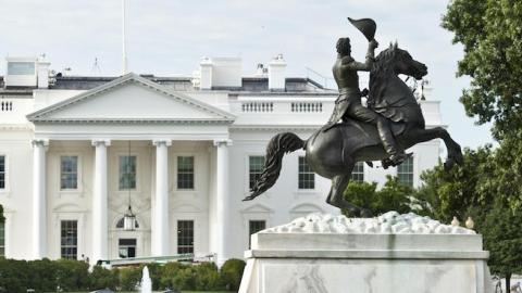 Andrew Jackson equestrian statue by Clark Mills in Lafayette Square, Washington, D.C., September 9, 2014. (U.S. Department of State/IIP Bureau/Flickr)