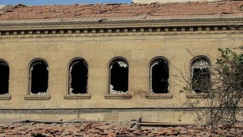 Broken windows are seen after an explosion at Saint Mark's Coptic Orthodox Cathedral in Cairo, Egypt on December 11, 2016. (Ahmed Gamil /Anadolu Agency/Getty Images)