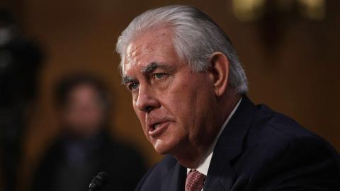 Rex Tillerson, U.S. President-elect Donald Trump's nominee for Secretary of State, testifies during his confirmation hearing before the Senate Foreign Relations Committee January 11, 2017 on Capitol Hill in Washington, DC. (Alex Wong/Getty Images)