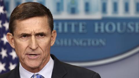National Security Adviser Michael Flynn answers questions in the briefing room of the White House February 1, 2017 in Washington, DC. (Win McNamee/Getty Images)