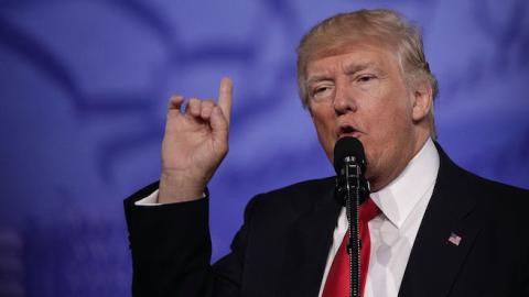 U.S. President Donald Trump addresses the Conservative Political Action Conference at the Gaylord National Resort and Convention Center February 24, 2017 in National Harbor, Maryland. (Alex Wong/Getty Images)