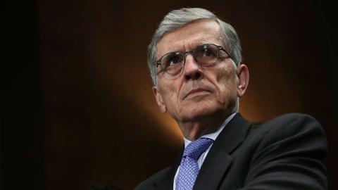 FCC Chairman Thomas Wheeler (R) waits for the beginning of a hearing before the Privacy, Technology and the Law Subcommittee of Senate Judiciary Committee May 11, 2016. (Alex Wong/Getty Images)
