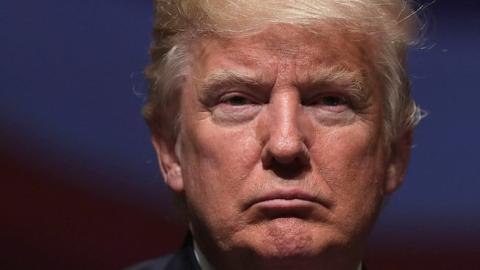 Republican presidential nominee Donald Trump pauses during a campaign event September 6, 2016 in Virginia Beach, Virginia. (Alex Wong/Getty Images)