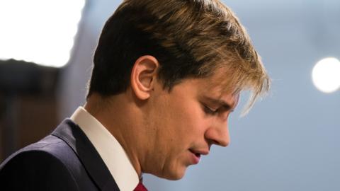 Milo Yiannopoulos speaks during a press conference, February 21, 2017 in New York City. (Drew Angerer/GettyImages)