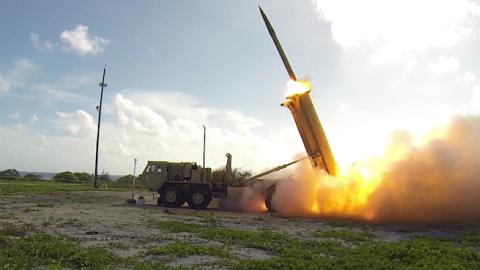 A Terminal High Altitude Area Defense (THAAD) interceptor is launched from a THAAD battery located on Wake Island, during Flight Test Operational (FTO)-02 Event 2a, November 1, 2015. (Missile Defense Agency)