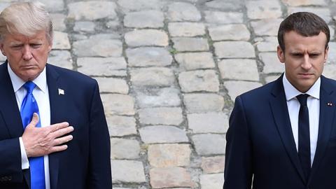President Trump meets with President Macron in Paris, July 13, 2017 (SAUL LOEB/AFP/Getty Images)