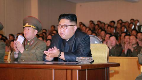 Kim Jong-Un inspecting the Command of the Strategic Force of the Korean People's Army (KPA), August 14, 2017 (STR/AFP/Getty Images)