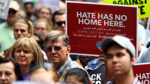 Protest against racism and hate in Chicago, United States, August 27, 2017 (Bilgin S. Sasmaz/Anadolu Agency/Getty Images)