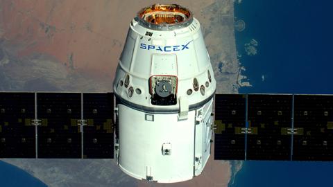 The SpaceX Dragon spacecraft passes over Dubai, April 10, 2016 (Tim Peake/ESA/NASA via Getty Images)