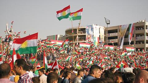 Pro-Kurdistan independence rally in Erbil, September 22, 2017 (Image credit: Levi Clancy)