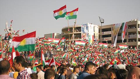 Pro-Kurdistan independence rally in Erbil, September 22, 2017 (Image credit: Levi Clancy)
