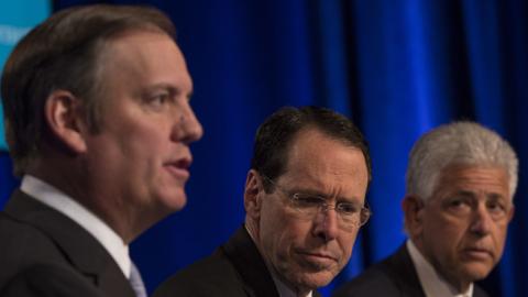 AT&T CEO and Executive VP discuss Justice Dept. lawsuit over company's Time Warner merger (Amir Levy/Getty Images)