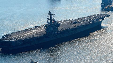 USS Ronald Reagan at the U.S. naval base in Yokosuka, Japan, December 4, 2017 (The Asahi Shimbun via Getty Images)