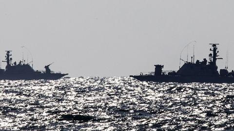 Israeli Navy vessels patrolling the Gaza border in 2014 (JACK GUEZ/AFP/Getty Images)