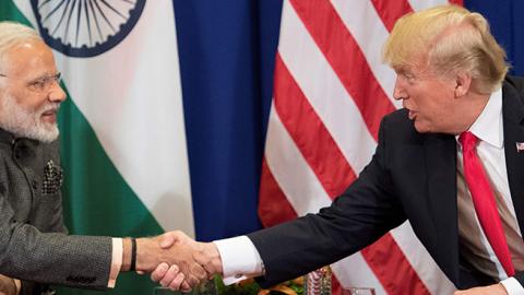 President Trump and Prime Minister Modi at the ASEAN Summit in Manila, November 13, 2017 (JIM WATSON/AFP/Getty Images)