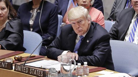 United States President Donald Trump participates in a UN Security Council Meeting on Counter Proliferation at the UN Headquarters in New York City, New York, September 26, 2018. (Photo by EuropaNewswire/Gado/Getty Images)