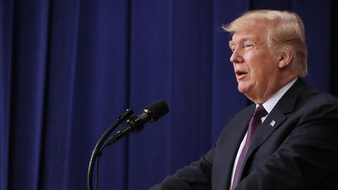 U.S. President Donald Trump delivers remarks during a conference with federal, state and local veterans leaders in the Eisenhower Executive Office Building November 15, 2018 in Washington, DC. (Photo by Chip Somodevilla/Getty Images)