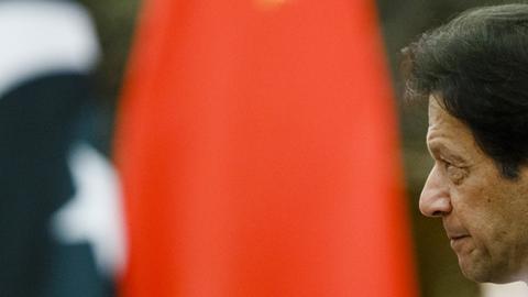 Pakistani Prime Minister Imran Khan attends talks with Chinese President Xi Jinping at the Great Hall of the People on November 2, 2018 in Beijing, China. (Photo by Thomas Peter-Pool/Getty Images)