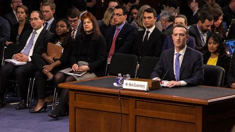 Facebook co-founder, Chairman and CEO Mark Zuckerberg testifies before a combined Senate Judiciary and Commerce committee hearing in the Hart Senate Office Building on Capitol Hill on April 10, 2018 in Washington, DC. (Photo by The Asahi Shimbun via Getty