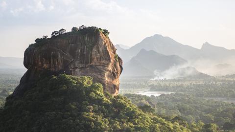 The Famous Sigiriya Lion's Rock fortress and his landscape. (GETTY IMAGES)