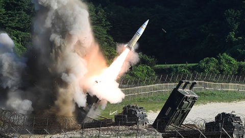 The U.S. Army and South Korean military responded to North Korea's missile launch with a combined ballistic missile exercise on July 5, 2017, into South Korean waters. (Photo by South Korean Defense Ministry/Getty Images)