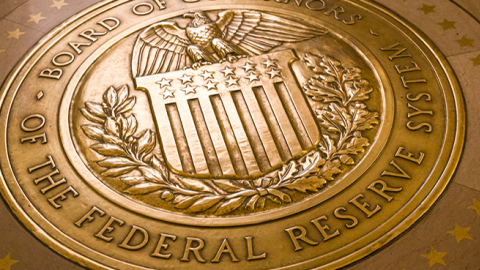 A gold plated seal outside inside the Eccles Building, the place of the Board of Governors of the Federal Reserve System and of the Federal Open Market Committee, May 19, 2016 in Washington, DC. (Brooks Kraft/ Getty Images)