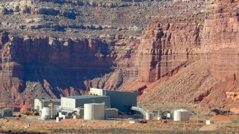 Anfield's Shootaring Canyon Uranium Mill sits in the middle of the Utah desert on October 27, 2017 outside Ticaboo, Utah. (George Frey/Getty Images)