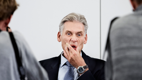 Thomas Borgen (C), CEO of Denmark's largest lender Danske Bank resigned as a result of money laundering scandals, the bank said in a stock exchange announcement September 19, 2018. (LISELOTTE SABROE/Getty Images)