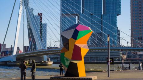 Erasmusbrug or Erasmus Bridge in Rotterdam, Netherlands on 25 February 2018. (NurPhoto/Getty Images)