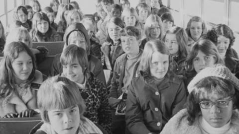 African American and white school children on a school bus, Charlotte, NC – 1973 (Library of Congress)