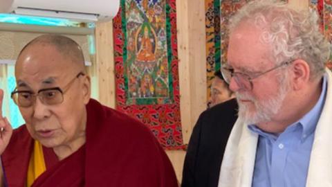 The Dalai Lama and Walter Russell Mead in India, August 2019. PHOTO: KALDEN LODOE