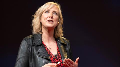 Carole Cadwalladr presents at an official TED conference. (Credit: Ted.com)