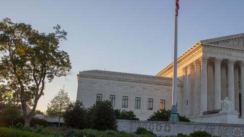 Sun shines on The U.S. Supreme Court building on July 9, 2018 in Washington, DC. (Photo by Tasos Katopodis/Getty Images)