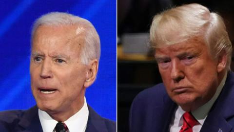 Former Vice President Joe Biden and President Donald Trump. (Robyn Beck/AFP/Getty Images)