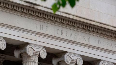 The US Treasury Department building is seen in Washington, DC, on July 22, 2019. (ALASTAIR PIKE/AFP/Getty Images)