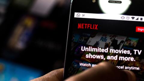 The Netflix logo is seen displayed on a smartphone. (LightRocket/Getty Images)