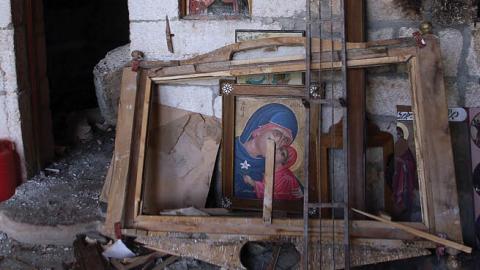 Convent of Saint Takla and the Maaloula town of Damascus after Syria rebels withdraw from ancient Christian town and the regime forces retrieval on April 20, 2014.