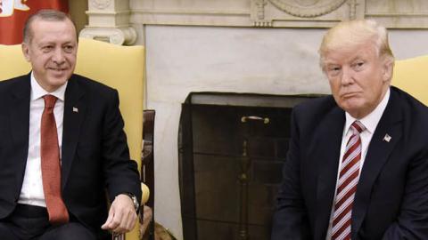 President Donald Trump with Turkish President Recap Tayyip Erdogan in the Oval Office on May 16