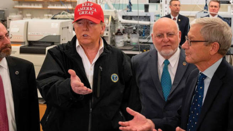 President Trump tours the Centers for Disease Control and Prevention in Atlanta, March 6.