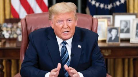 President Donald J. Trump addresses the nation from the Oval Office of the White House Wednesday evening, March 11, 2020, on the country’s expanded response against the global Coronavirus outbreak.