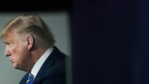 U.S. President Donald Trump speaks at the daily coronavirus briefing at the White House on March 23, 2020 in Washington, DC. (Drew Angerer/Getty Images)