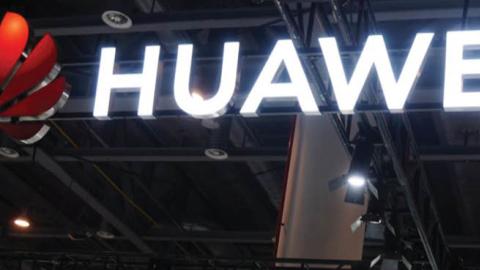 Workers set up the Huawei booth before the 2nd Zhejiang International Intelligent Transportation Industry Expo on December 5, 2019 in Hangzhou, Zhejiang Province of China. The expo will be held in Hangzhou from December 6 to 8.