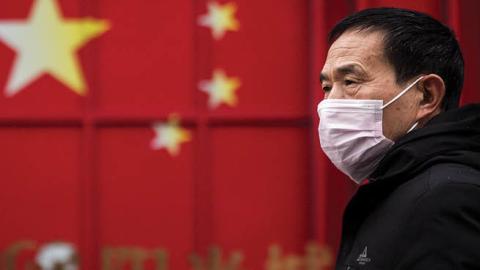 A man wears a protective mask on February 10, 2020 in Wuhan, China.