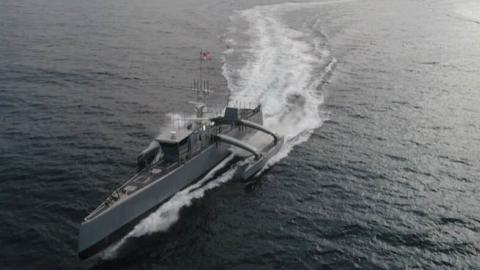 DARPA completed its Anti-Submarine Warfare Continuous Trail Unmanned Vessel program and then transferred the technology demonstration vessel, christened Sea Hunter, to the Office of Naval Research.