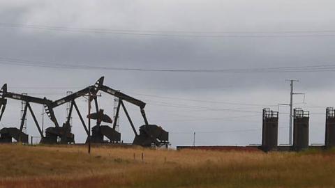 Pump jacks are seen on the Bakken Shale Formation, near Williston, North Dakota, September 6, 2016.