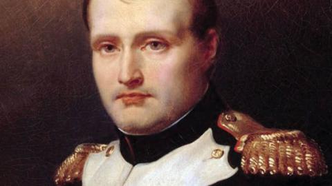 An 1812 portrait of Napoleon (1769-1821) by Charles Auguste Steuben.