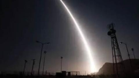 An unarmed Minuteman III intercontinental ballistic missile launches during an operational test April 26, 2017, from Vandenberg Air Force Base, Calif.